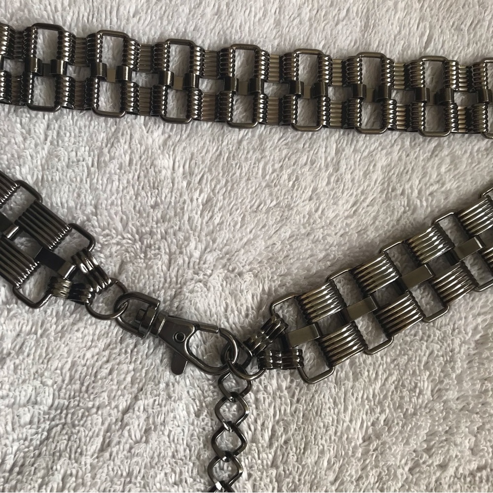 Womens Retro Metal Waist Chain Belt Dress Waistband Body Fashion Silver Grey